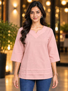 Peach Cotton Leared Tops