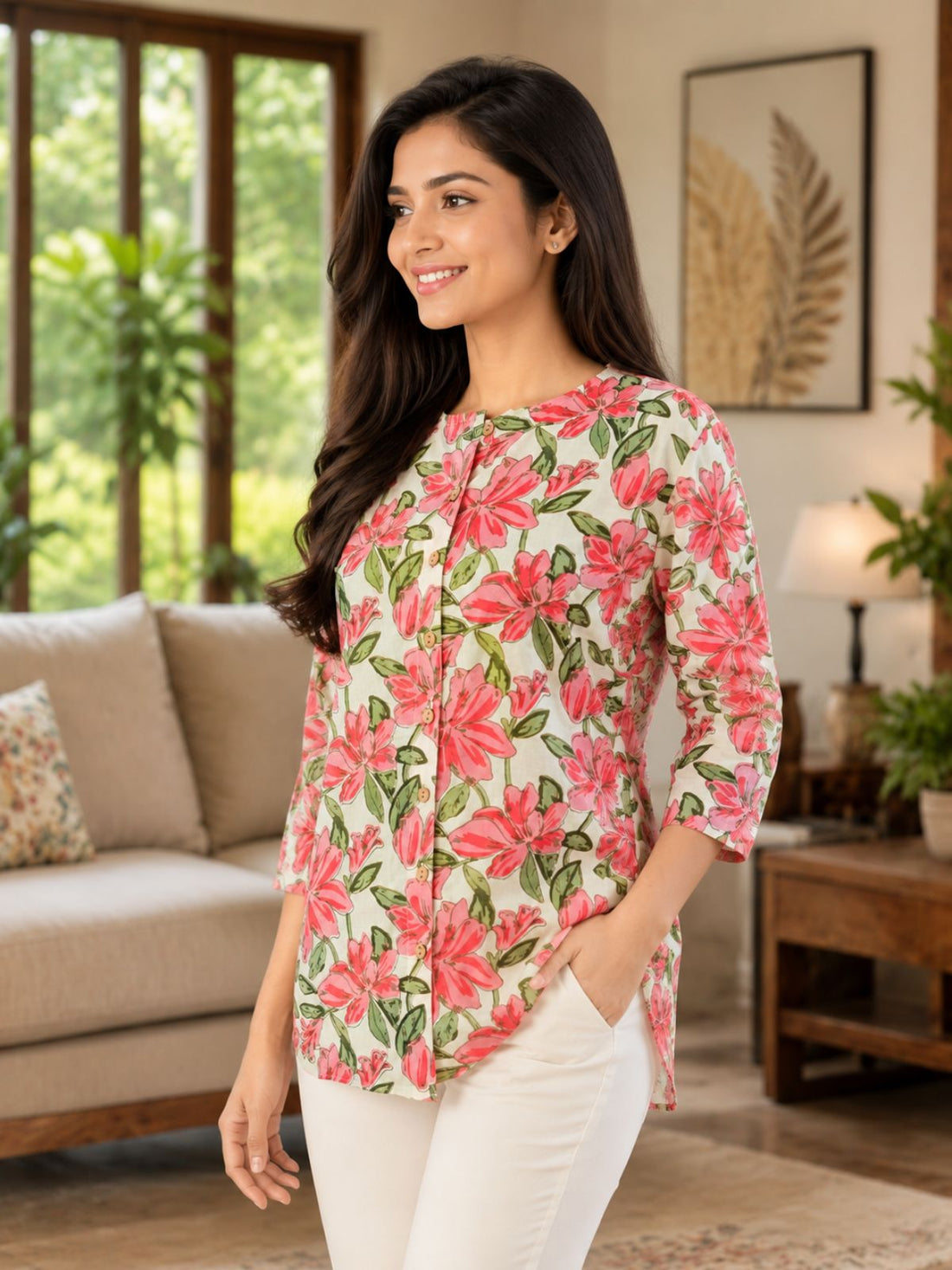 Cotton Printed Round Neck Shirts CM-004