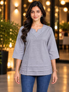 Purple Cotton Leared Tops