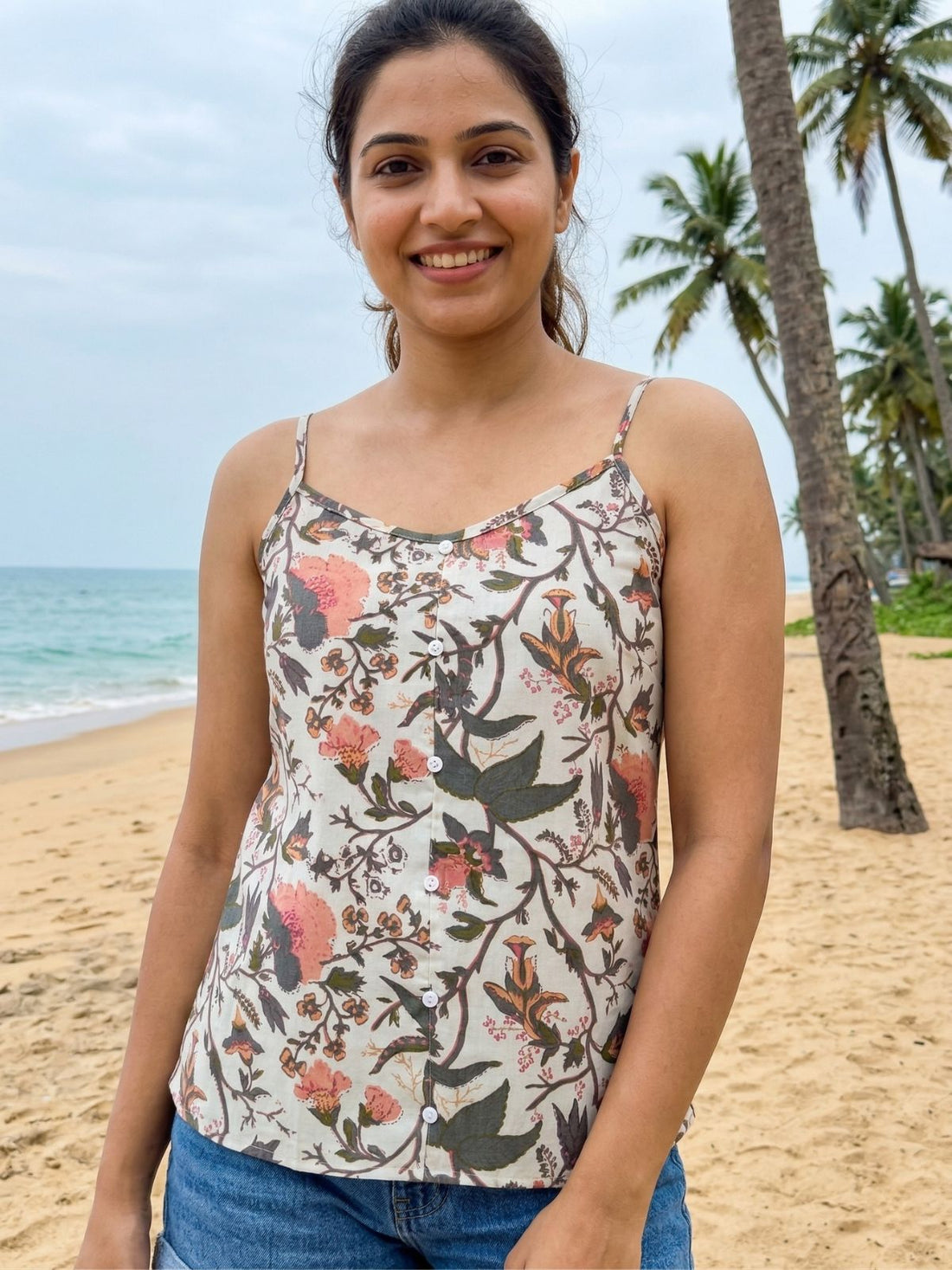 Printed Strap Top-CF-007