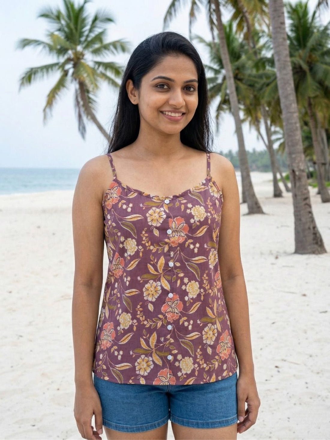 Printed Strap Top-CF-006