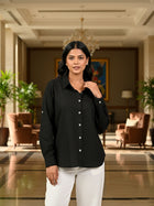 Solid Black Premium Cotton Shirt