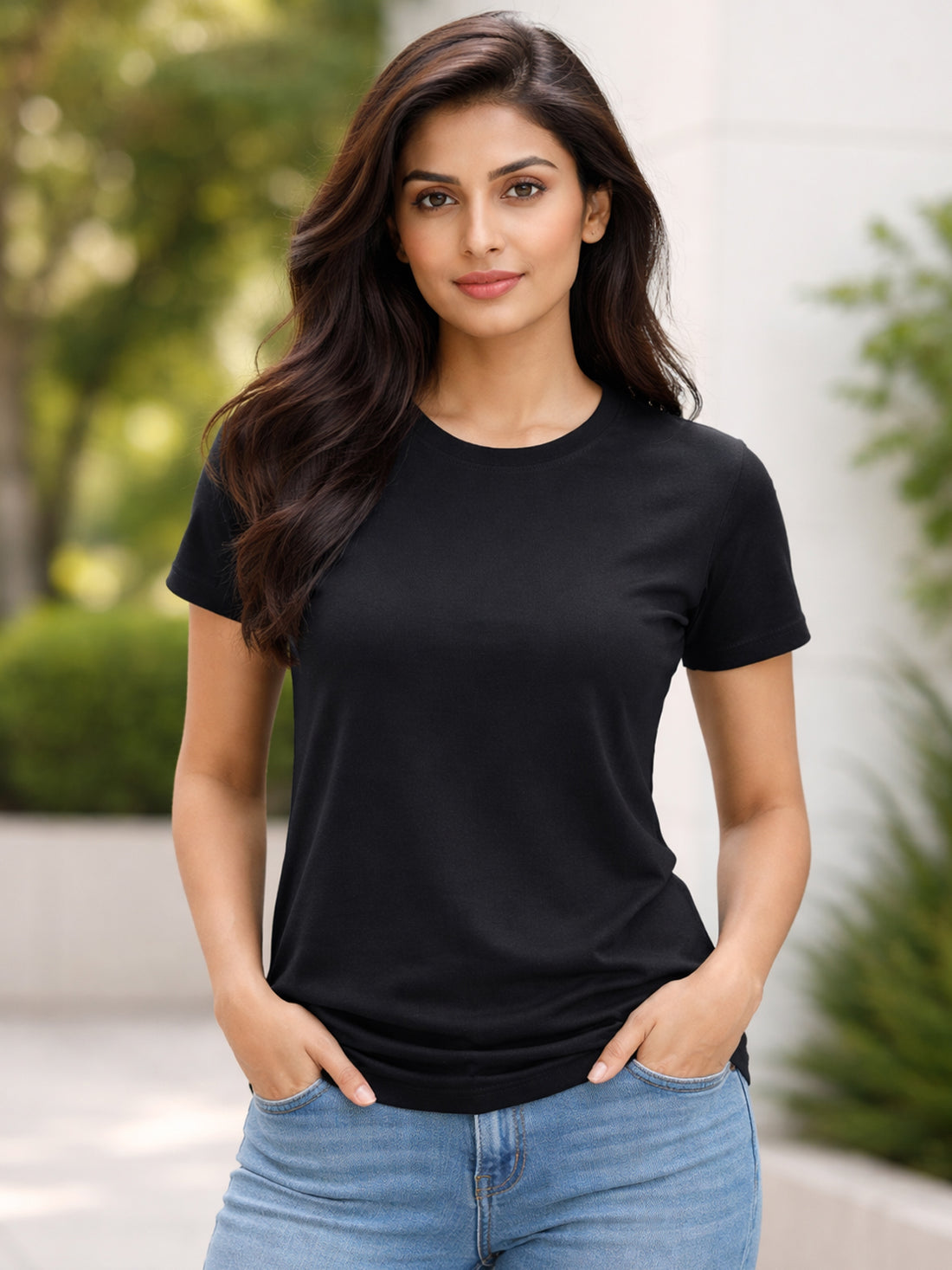 Black Regular Fit Casual T-Shirts