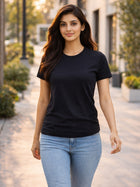 Black Regular Fit Casual T-Shirts
