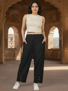 Black Everyday Cotton Straight Cargo Pant