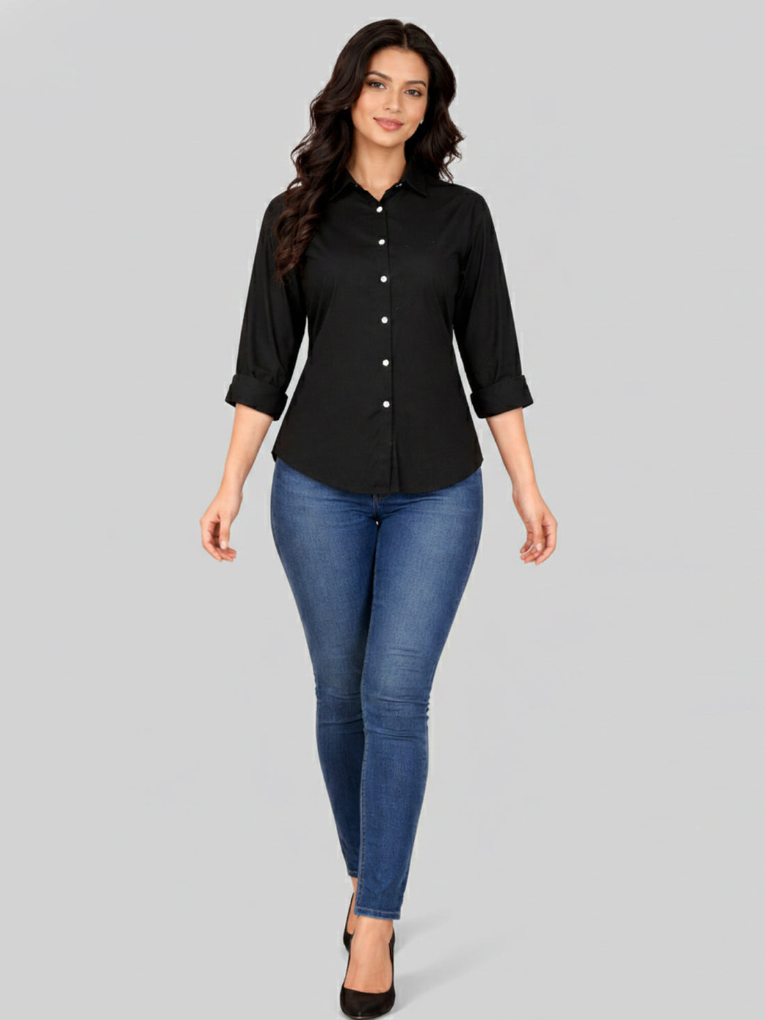 Bundle of 2 Black & Wine Loose-Fit Over Size Cotton Shirt