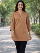 Brown Everyday Cotton Tops