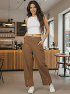 Brown Everyday Cotton Straight Cargo Pant