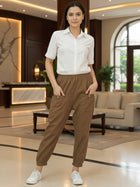 Brown Utility Joggers - Stylish Fit, Multi Pocket