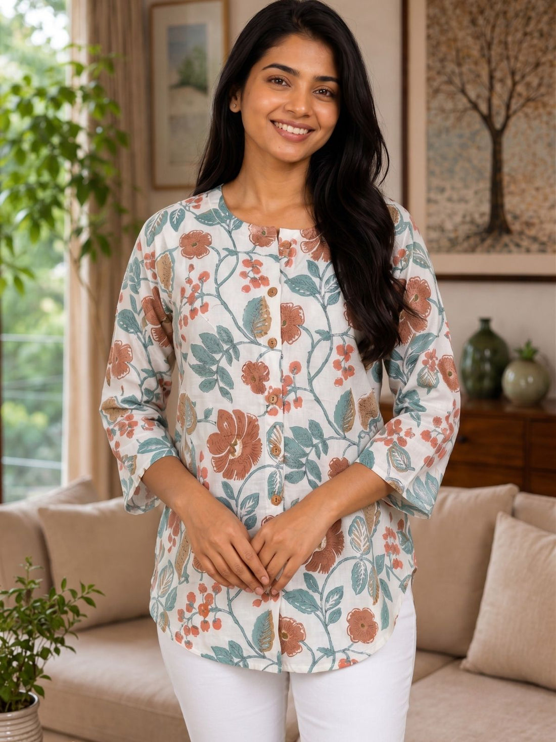 Cotton Printed Round Neck Shirts CM-002