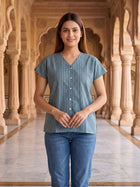 Jaipuri Printed Vneck Shirts CM-012