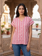 Jaipuri Printed Vneck Shirts CM-019