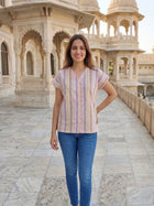 Jaipuri Printed Vneck Shirts CM-023