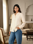 Solid Cream premium Cotton Shirt