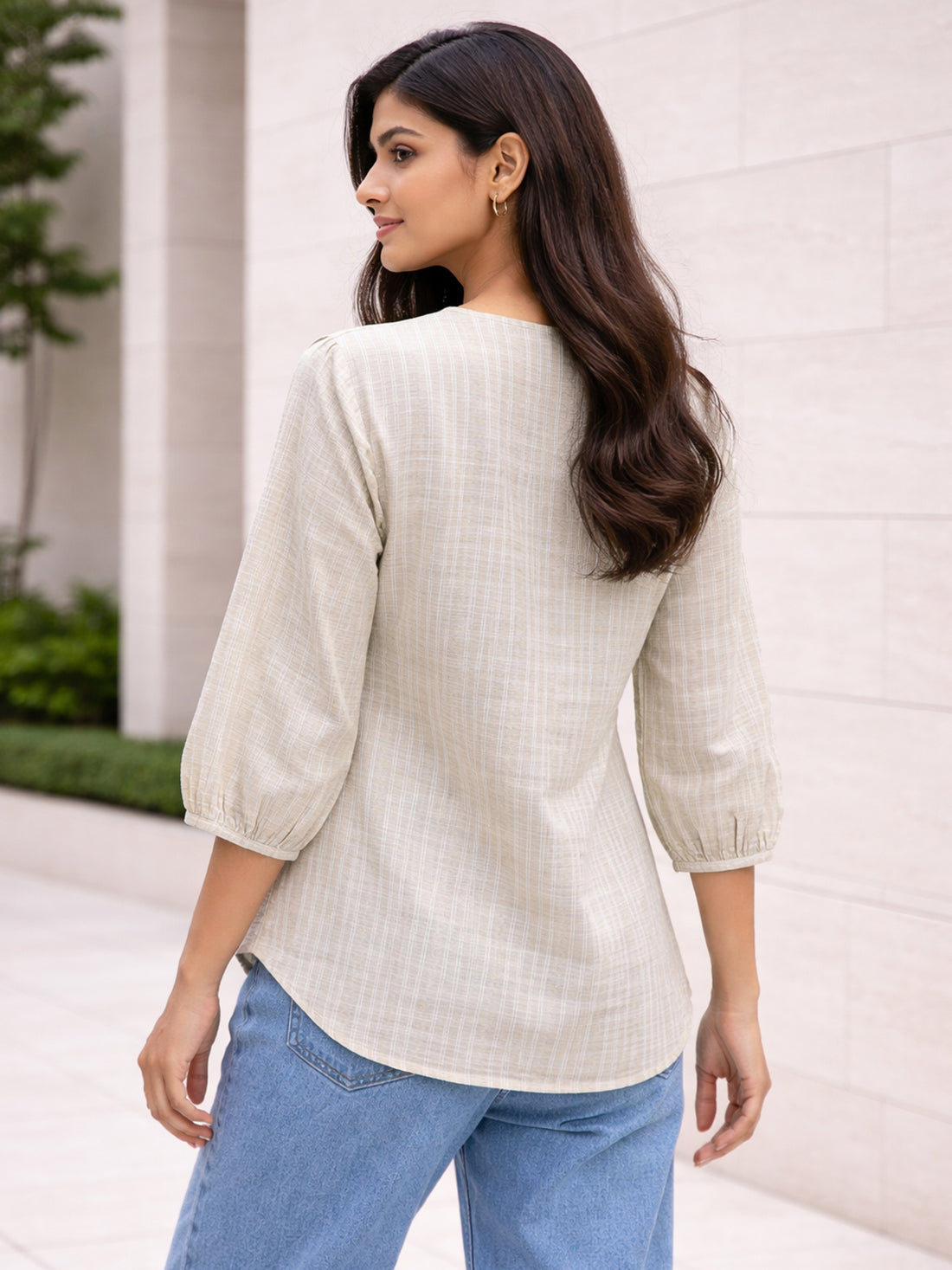 Brown Striped  Shirt