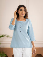 Firozi Everyday Cotton Square Neck Top