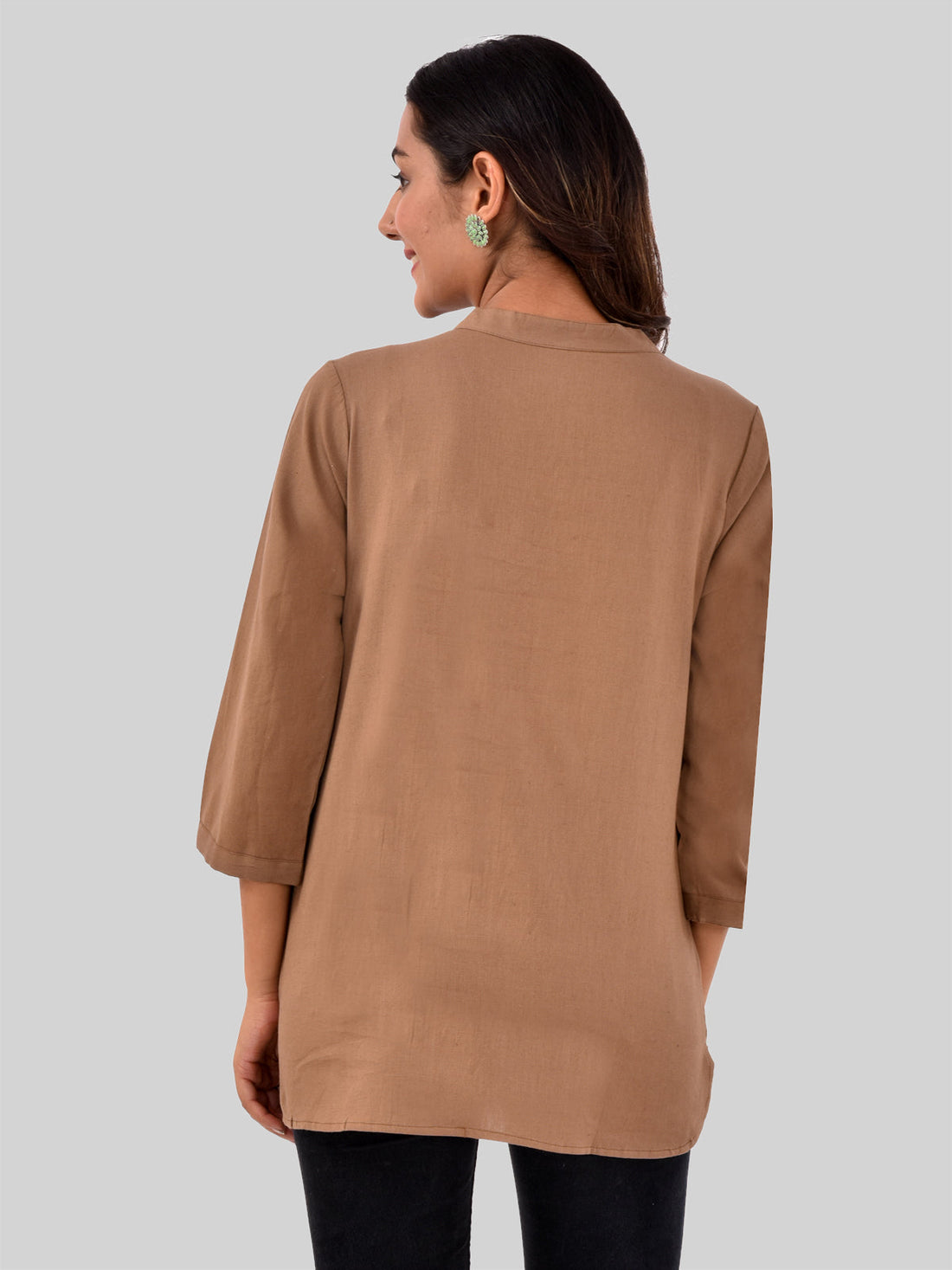 Brown Everyday Cotton Tops