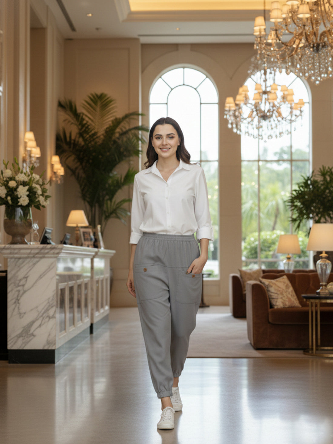 Grey Utility Joggers - Stylish Fit, Multi Pocket