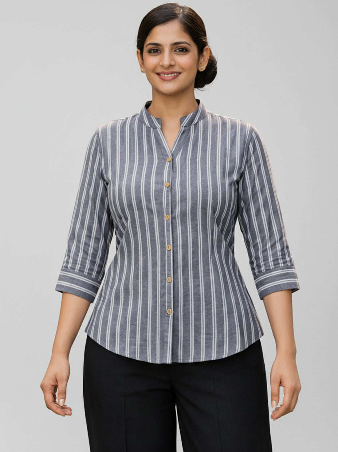Bundle Of 2 Grey & Turquoise Three Stripe Shirt