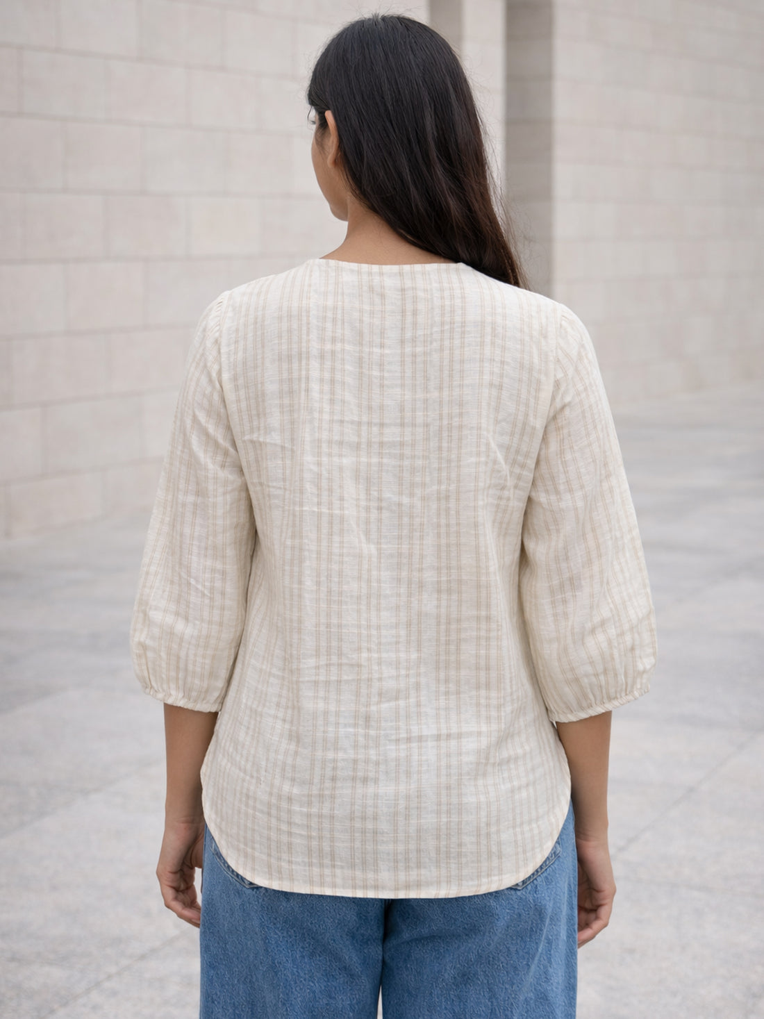 Light Brown Striped  Shirt