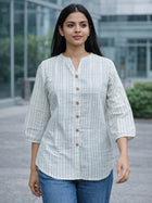 Green Striped  Shirt