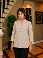 Light Grey Cotton Comfort Tops