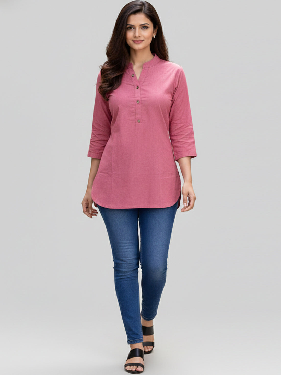 Bundle of 2 MauvePink & Mehndi Everyday Cotton Tops