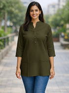 Mehendi Green Everyday Cotton Tops