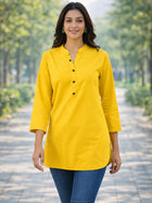 Yellow Everyday Cotton Tops