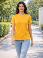 Mustard Regular Fit Casual T-Shirts