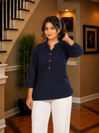 NavyBlue Cotton Comfort Tops