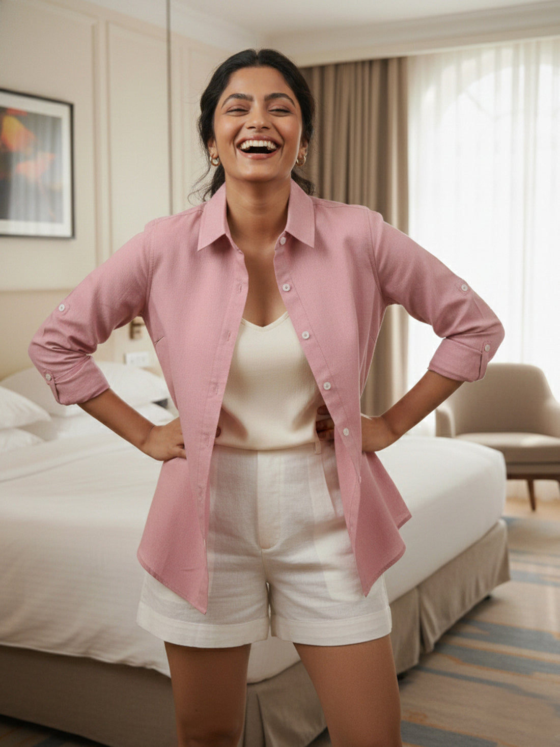 Solid Pink Premium Cotton Shirt
