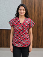 Jaipuri Red Printed Cotton Top-09