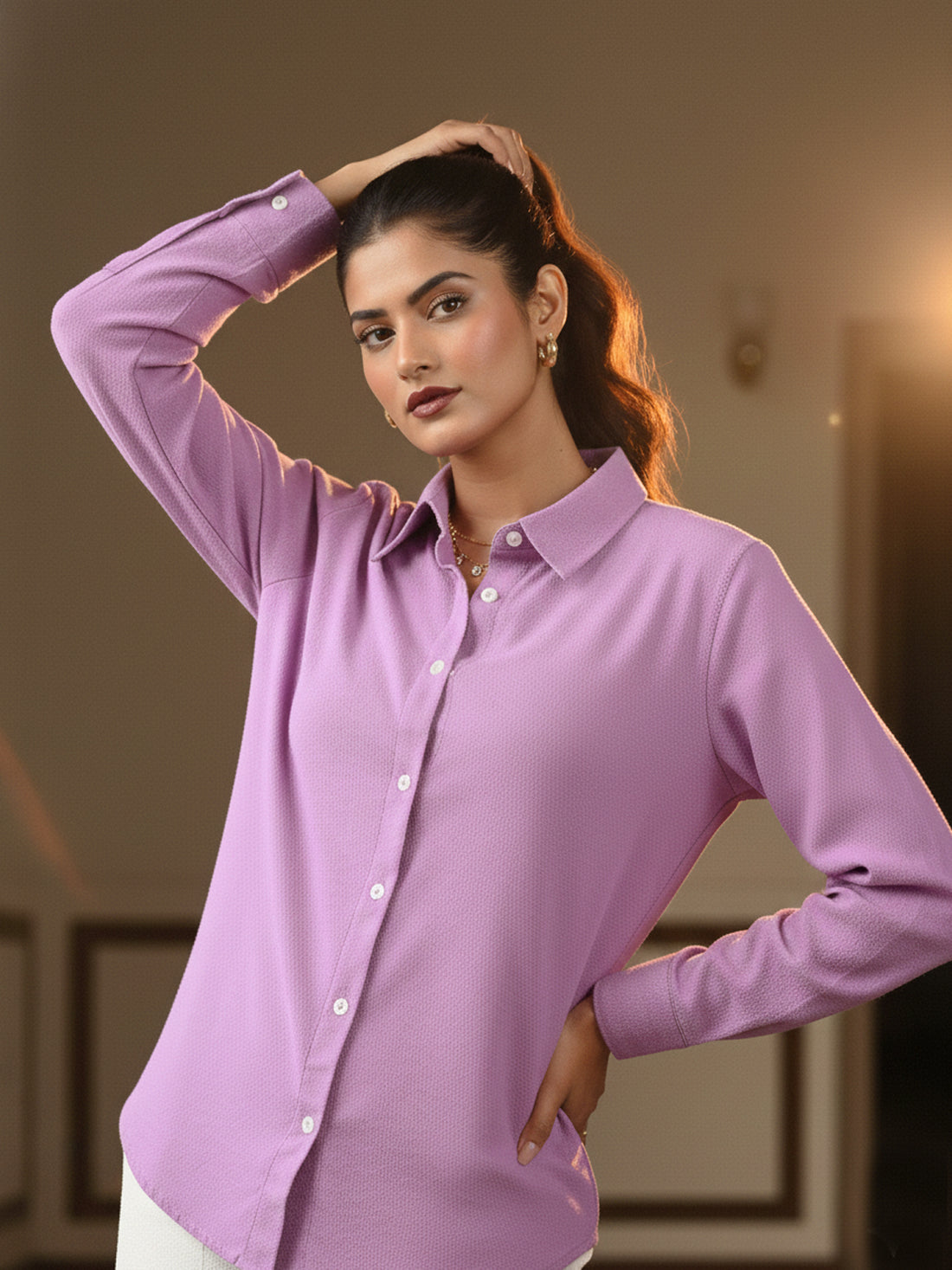 Solid Purple Premium Cotton Shirt