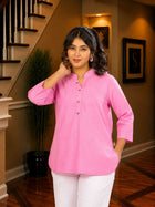 Pink Cotton Comfort Tops