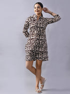 Brown Block Print Top & Short Set