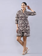 Brown Block Print Top & Short Set