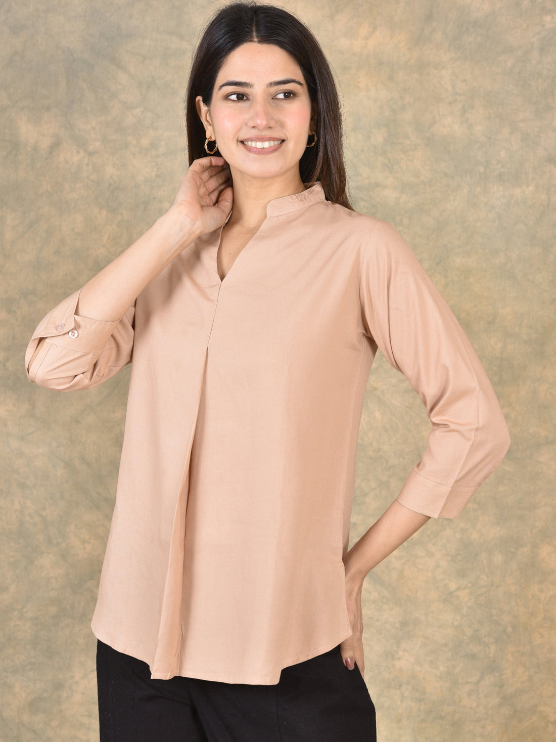 Chiku And Grey V Neck Viscose Pleated Tops Combo