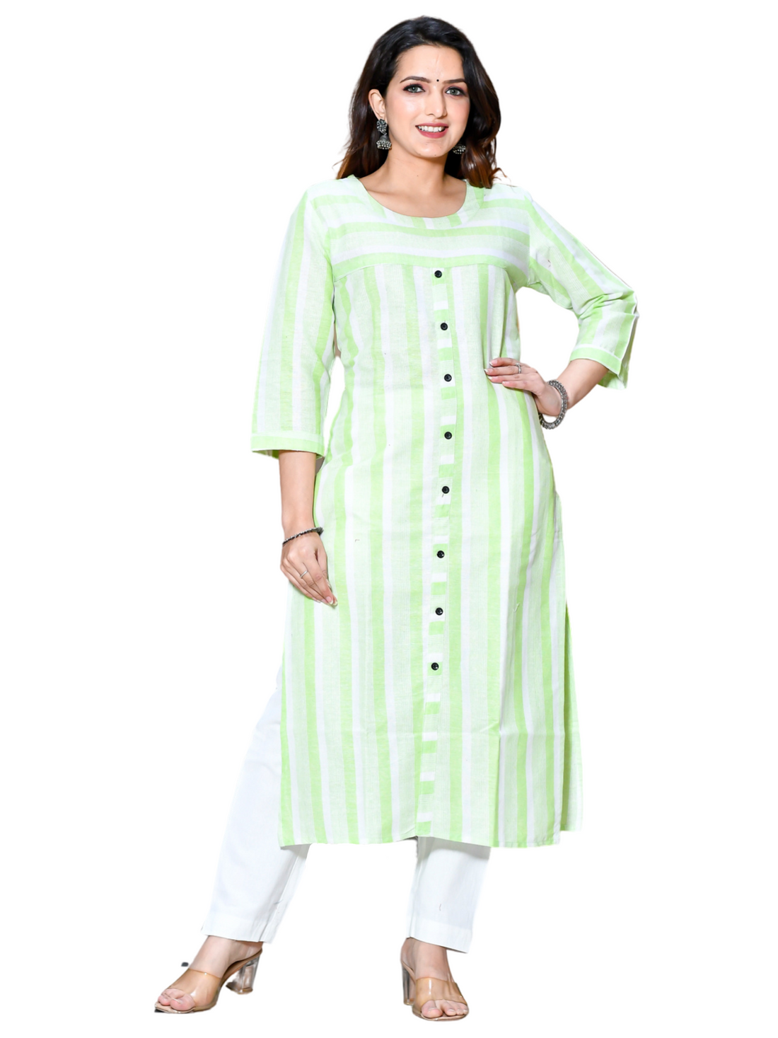 Green Patta Stripe Kurti