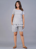 Grey Checked Top & Short Set