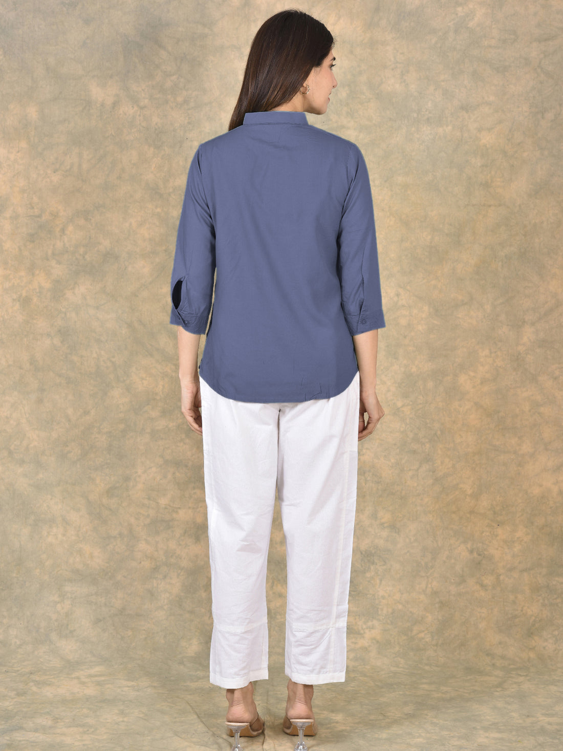 Elegant Grey Viscose Pleated Top