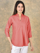Elegant Mauve Pink Viscose Pleated Top