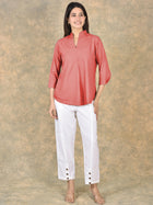 Elegant Mauve Pink Viscose Pleated Top