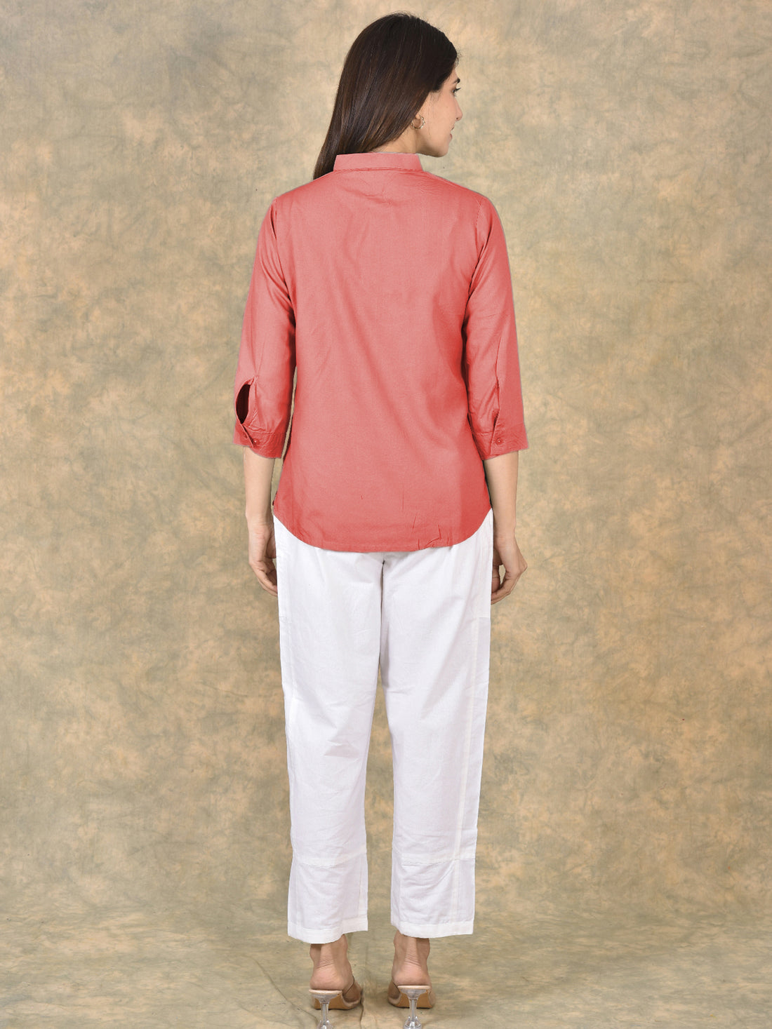 Elegant Mauve Pink Viscose Pleated Top