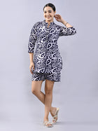 NavyBlue Block Print Top & Short Set