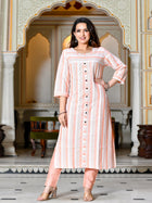Orange Patta Stripe Kurti