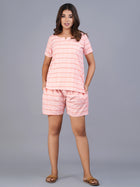 Peach Checked Top & Short Set
