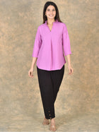 Elegant Purple Viscose Pleated Top
