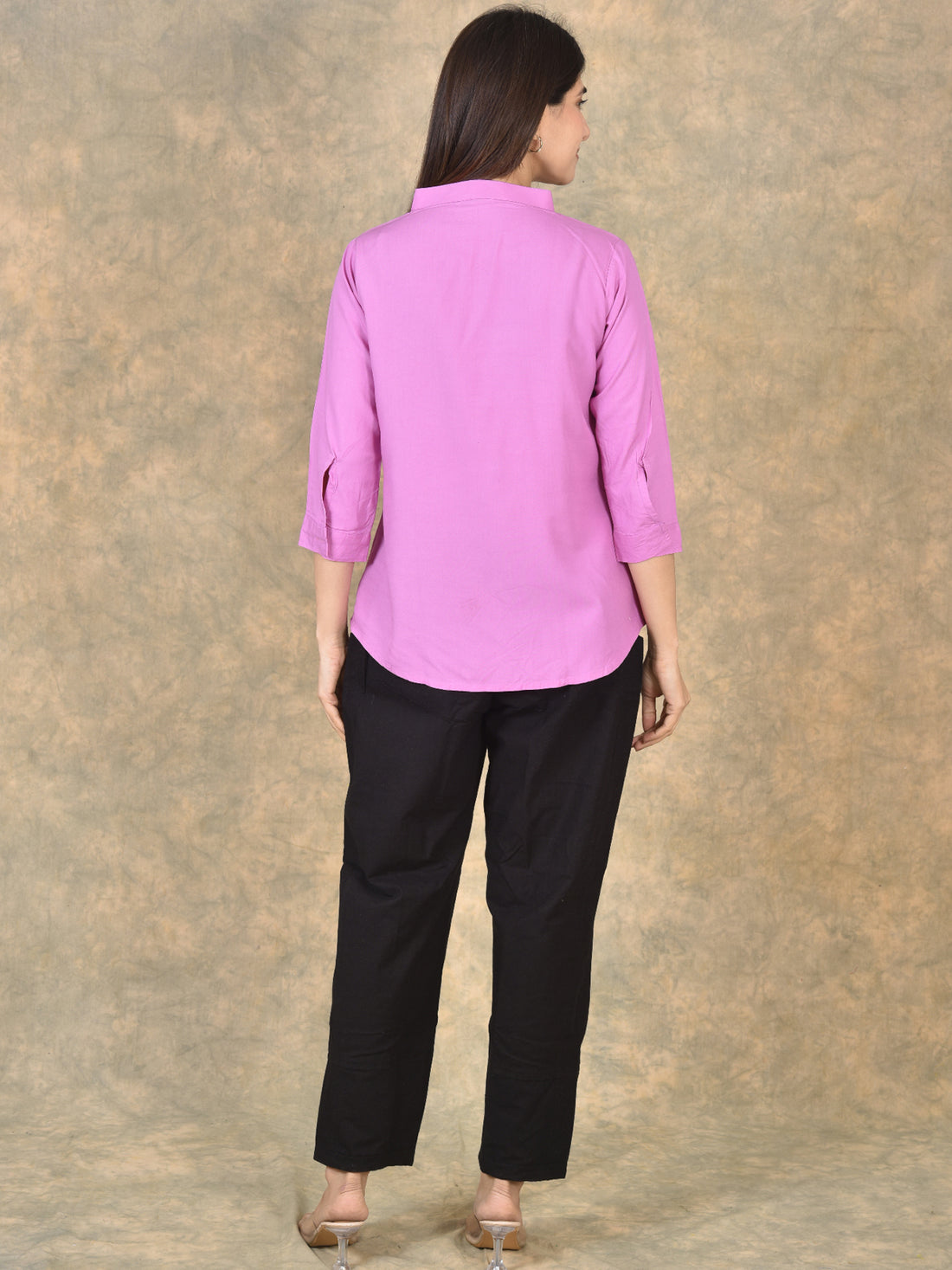 Elegant Purple Viscose Pleated Top