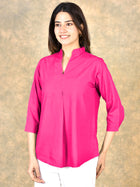 Elegant Pink Viscose Pleated Top